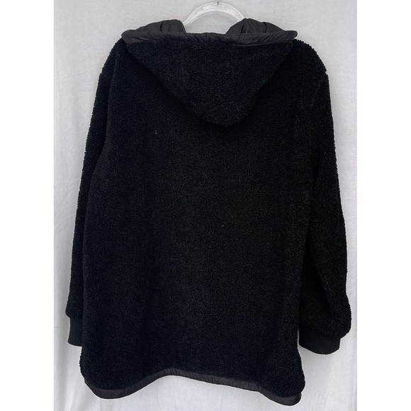 1 Madison Expedition Jacket Womens XL Black Fuzzy Zipped Hooded Insulated - Picture 6 of 8